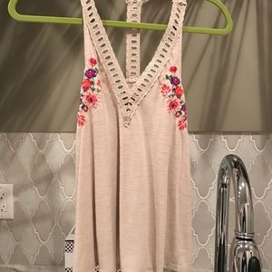 Floral Embroidered tank